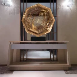 Statues & Sculptures Table Top|Abstract-Xenon Grid 70cm Copper Metal Indoor Sculpture