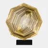 Statues & Sculptures Table Top|Abstract-Xenon Grid 70cm Gold Metal Indoor Sculpture