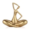 Statues & Sculptures Figurative|Table Top-Yoga Grace 25cm Gold Resin Indoor Sculpture