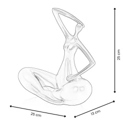 Statues & Sculptures Figurative|Table Top-Yoga Grace 25cm Red Resin Indoor Sculpture