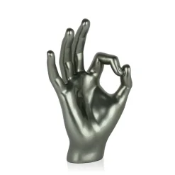 Statues & Sculptures Table Top|Contemporary-Zen Hand 27cm Anthracite Resin Indoor Sculpture