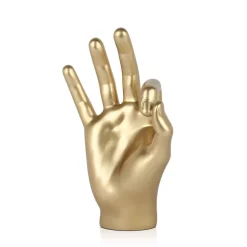 Statues & Sculptures Table Top|Contemporary-Zen Hand 27cm Gold Resin Indoor Sculpture