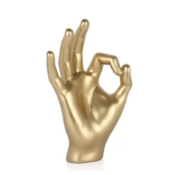 Statues & Sculptures Table Top|Contemporary-Zen Hand 27cm Gold Resin Indoor Sculpture