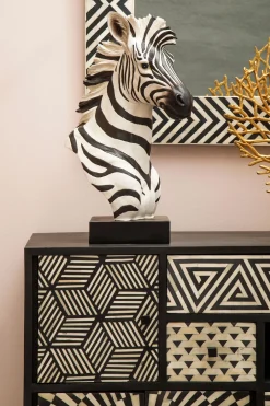 Statues & Sculptures Table Top|Animals-Zen Zebra 54cm Resin Indoor Sculpture